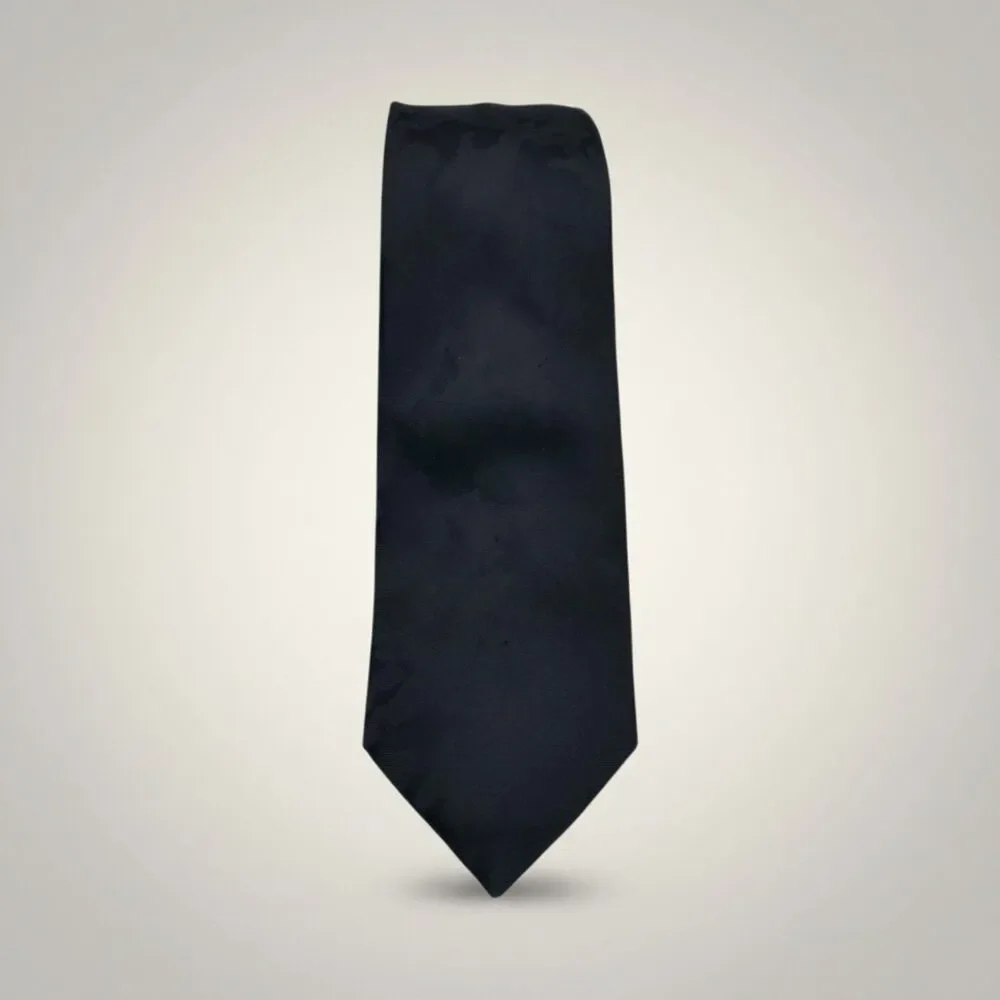 JF J.Ferrar Black Slim Tie 2.5” Narrow Neck Tie Polyester Men
